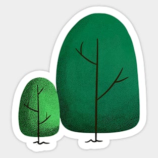 Lush twin trees Sticker